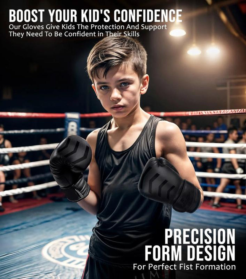 Kids Knockout Boxing Gloves with Padded Protection (Baby Blue/Balck)