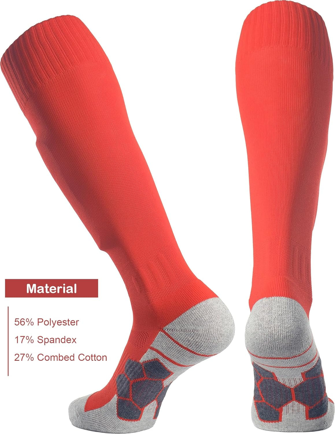 Knee High Soccer Socks (1/3/5 Pair) Team Sport Cushion Athletic Socks for Kids Youth Adult