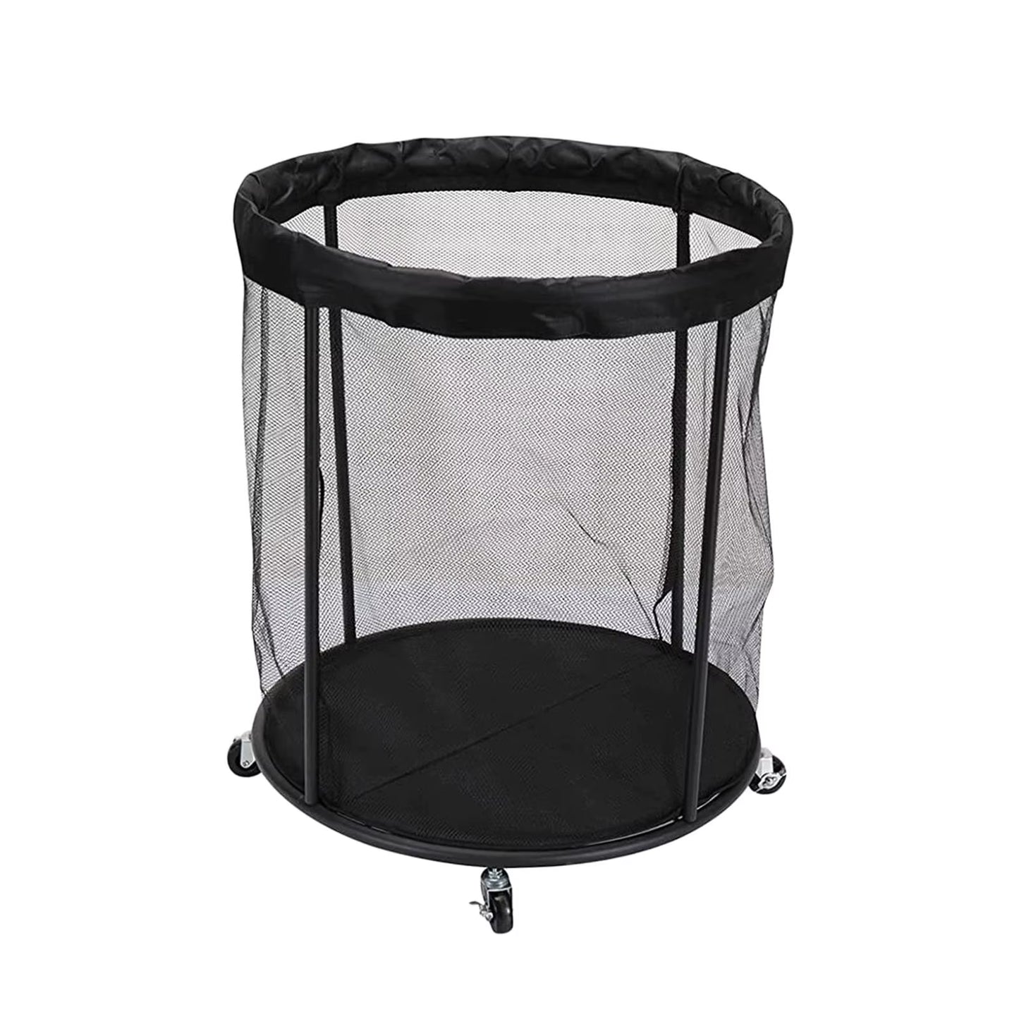Rolling Sports Ball Storage Cart Heavy Duty for Garage Lockable Wheels Mesh Ball