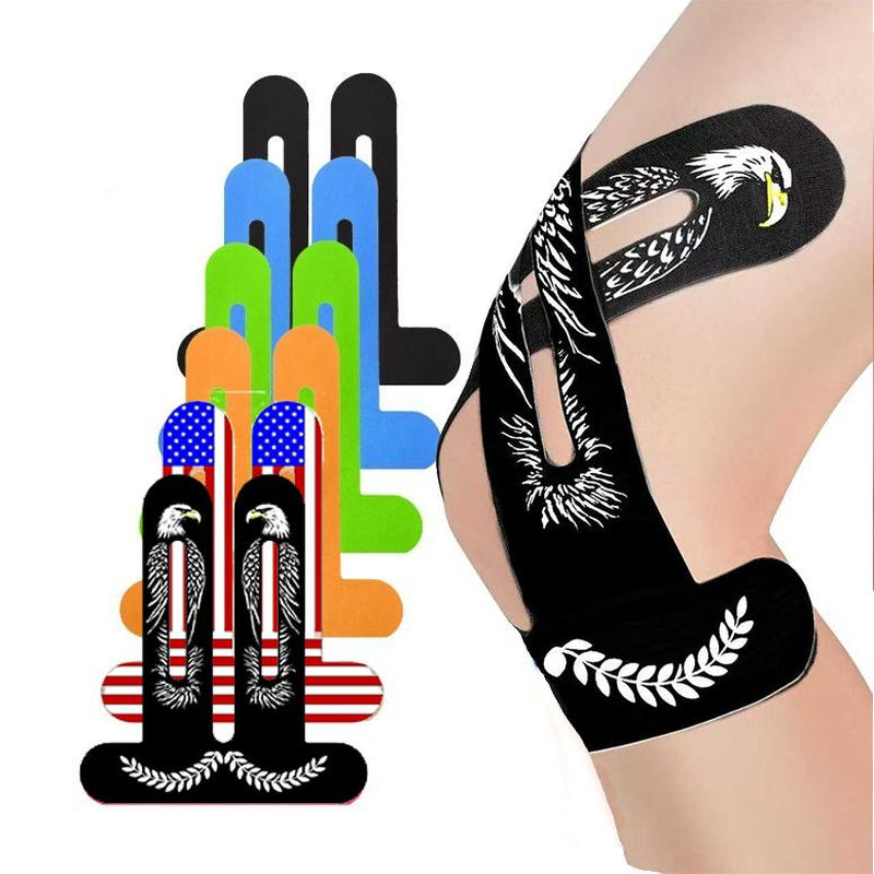 Precut Knee Kinesiology Tape, 10 Strips – Athletic Recovery & Pain Relief, Waterproof Elastic Tape, Breathable Hypoallergenic & Latex-Free Support