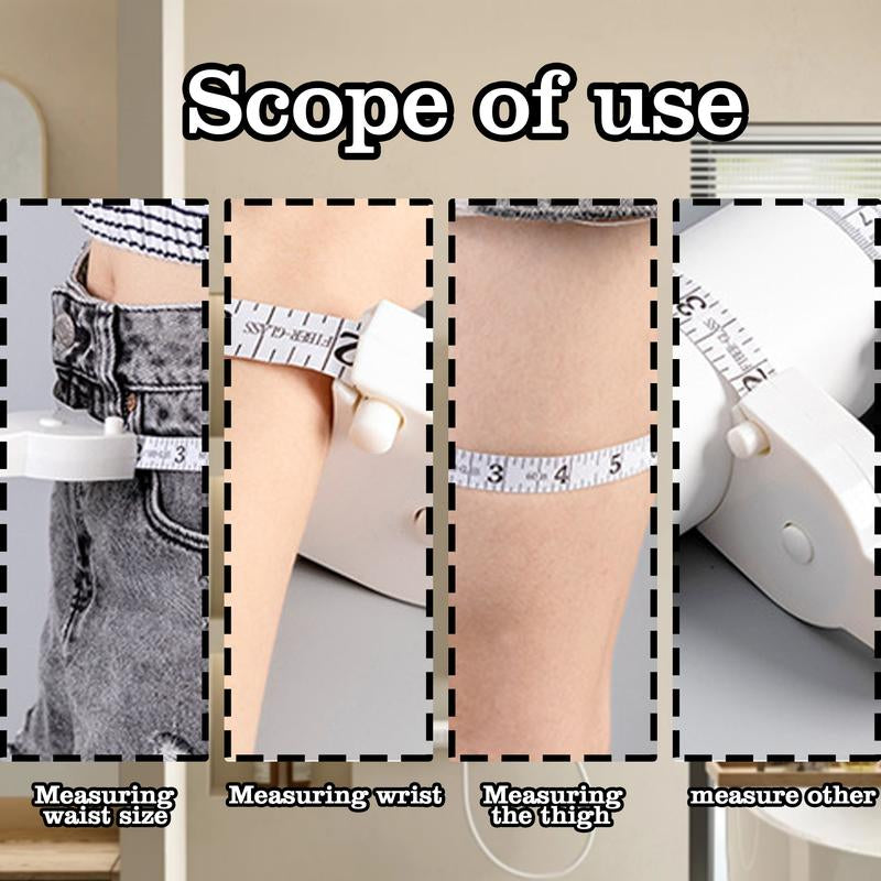 Body Measuring Tape 60 Inch, Pure White Portable Measurement Tape - Anti-Slip Grip for Home Gym & Weight Loss Monitoring