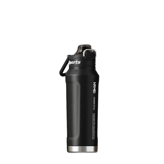 Insulated Water Bottle with 2-In-1 Straw and Spout Lid, Double Wall Vacuum Keep Cold 24H, Leak-Proof, Bpa-Free, Fits in Car Cup Holder, Stainless Steel Water Bottles for Sports, Travel, and School