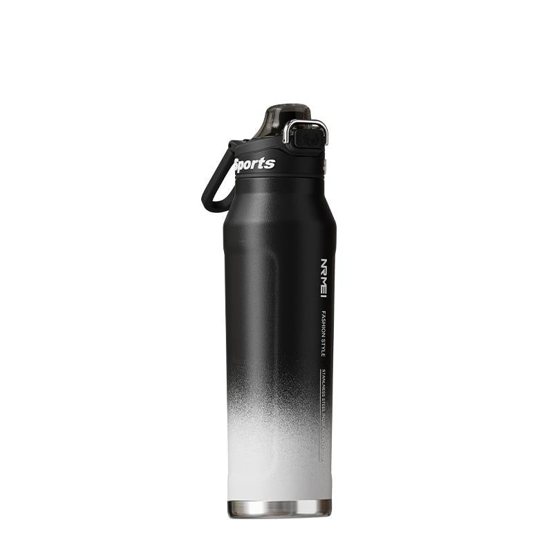 Insulated Water Bottle with 2-In-1 Straw and Spout Lid, Double Wall Vacuum Keep Cold 24H, Leak-Proof, Bpa-Free, Fits in Car Cup Holder, Stainless Steel Water Bottles for Sports, Travel, and School