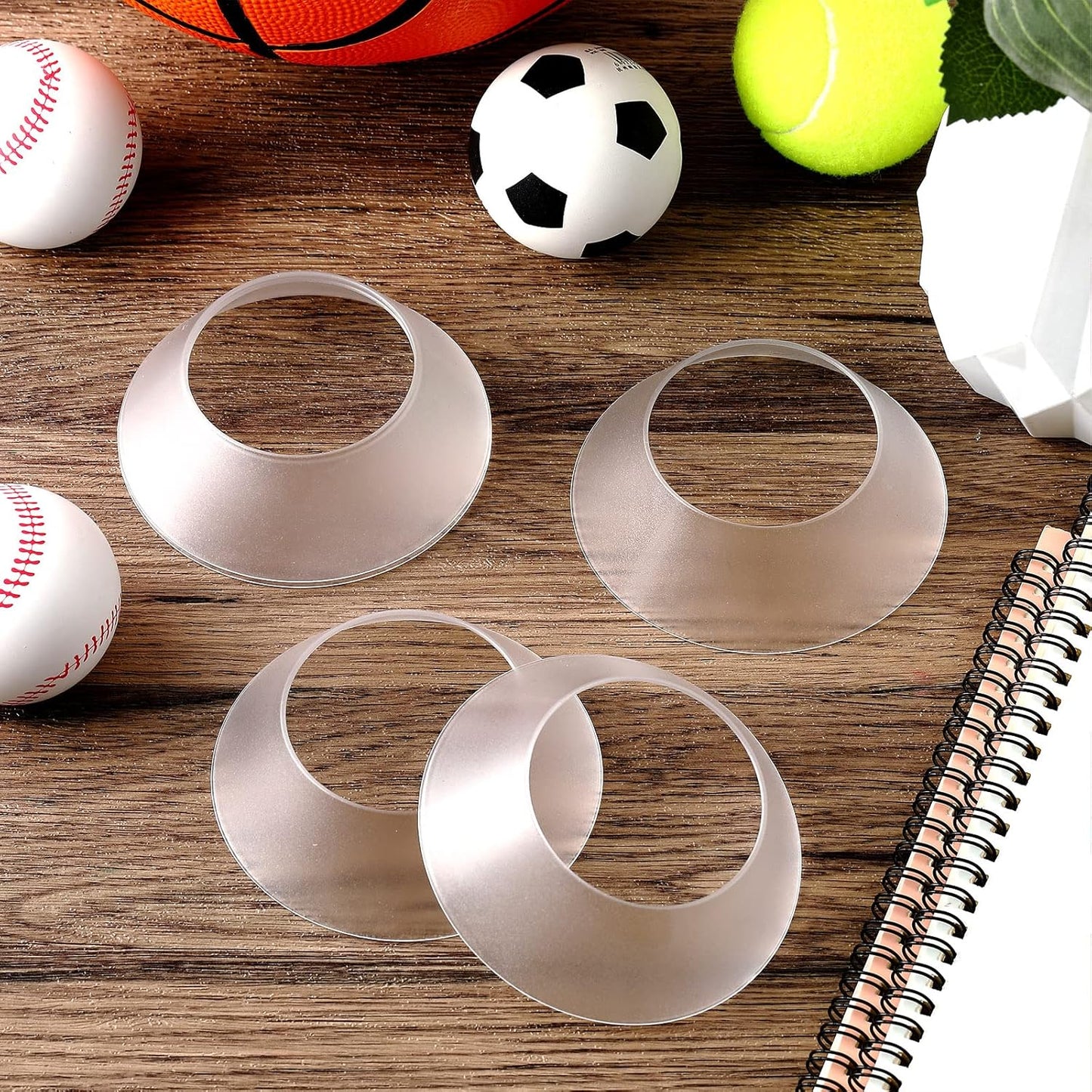 6 Pcs Memorabilia Ball Display Stand Pedestal Ball Stand Holder for Soccer Basketball Football Volleyball Softball Bowling(Transparent)