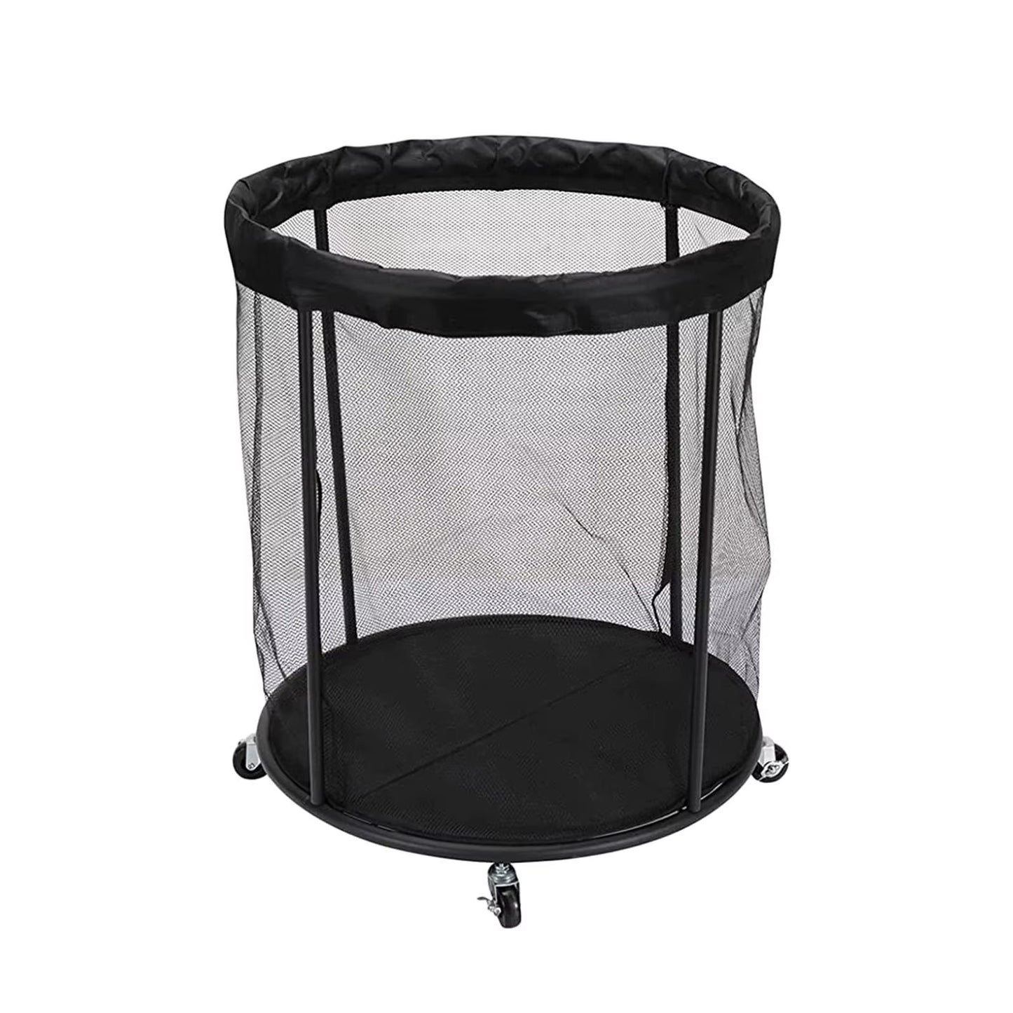 Rolling Sports Ball Storage Cart Heavy Duty for Garage Lockable Wheels Mesh Ball