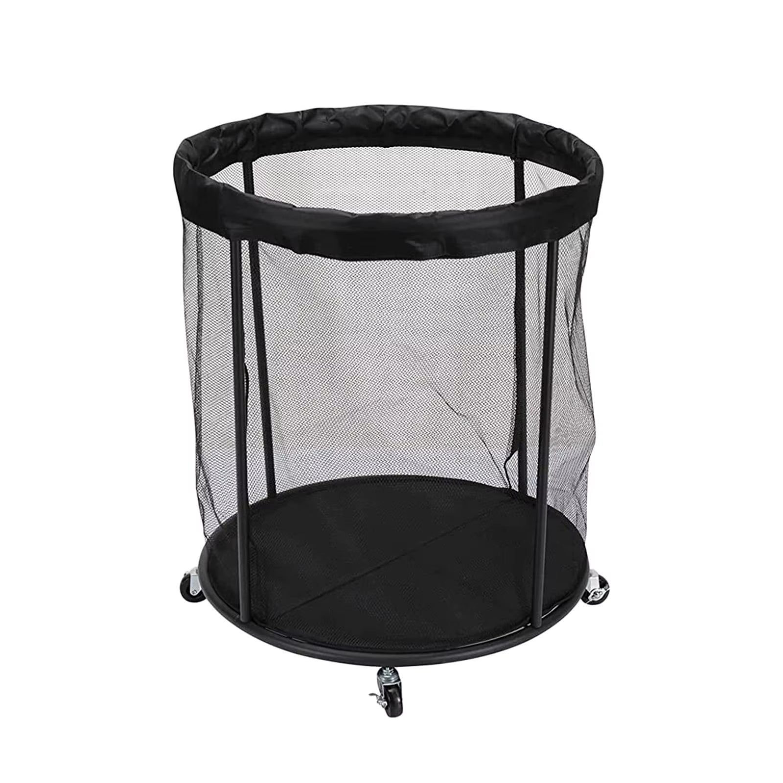 Rolling Sports Ball Storage Cart Heavy Duty for Garage Lockable Wheels Mesh Ball
