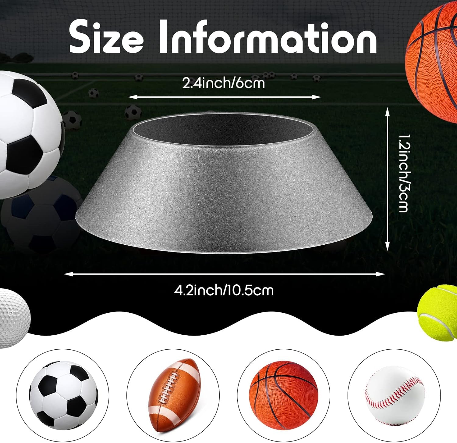 6 Pcs Memorabilia Ball Display Stand Pedestal Ball Stand Holder for Soccer Basketball Football Volleyball Softball Bowling(Transparent)