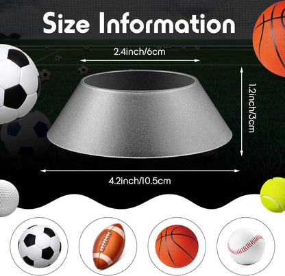 6 Pcs Memorabilia Ball Display Stand Pedestal Ball Stand Holder for Soccer Basketball Football Volleyball Softball Bowling(Transparent)