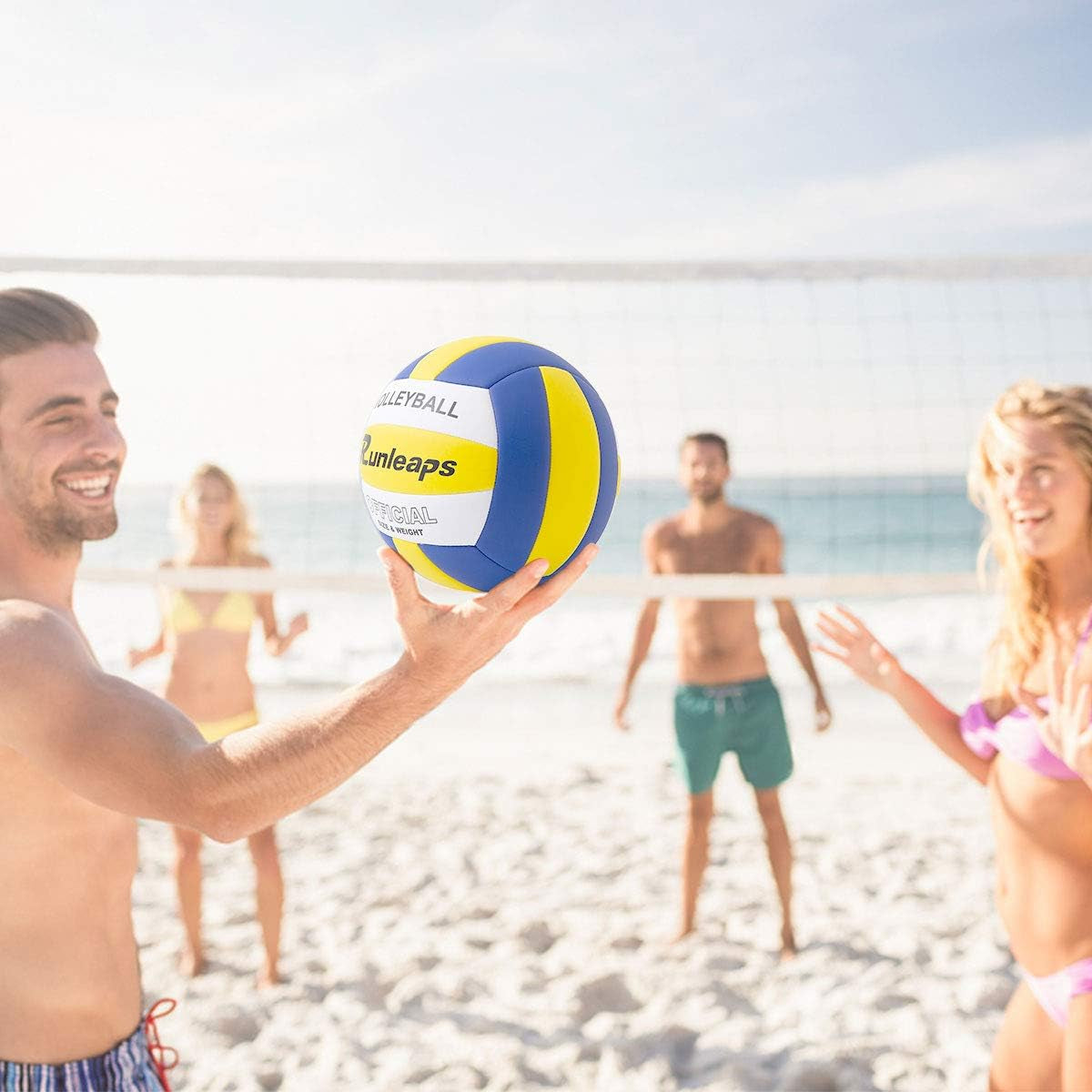 Volleyball, Waterproof Indoor Outdoor Volleyball for Beach Game Gym Training (Official Size 5)