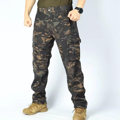 HOMUG Men'S Olive Green Tactical Joggers with Multi-Pockets Windproof Warm Fleece Leggings for Outdoor Activities Sports & Casual Wear Soft Shell Fabric