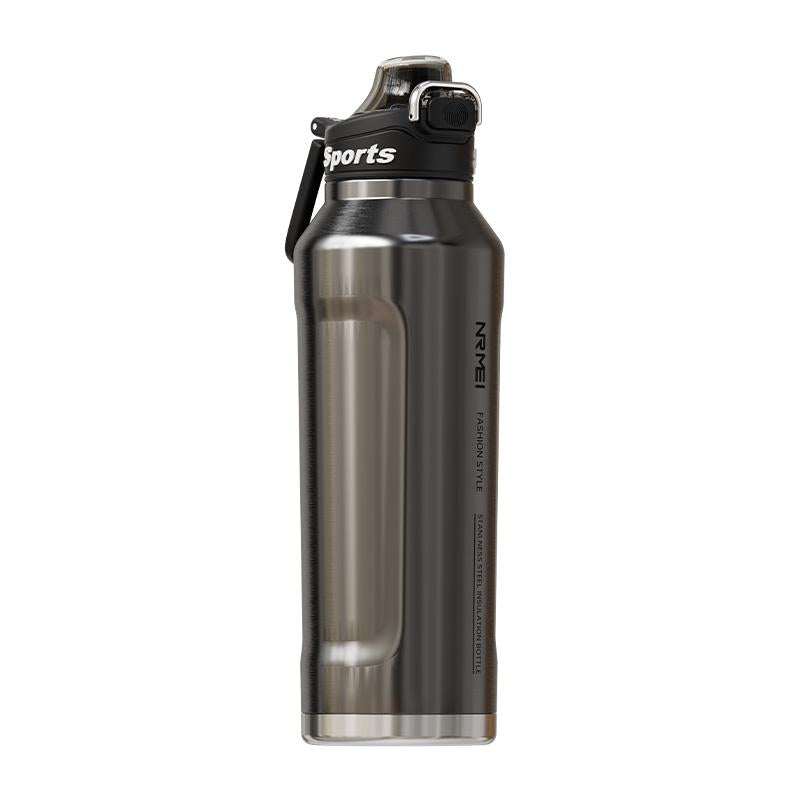 Insulated Water Bottle with 2-In-1 Straw and Spout Lid, Double Wall Vacuum Keep Cold 24H, Leak-Proof, Bpa-Free, Fits in Car Cup Holder, Stainless Steel Water Bottles for Sports, Travel, and School