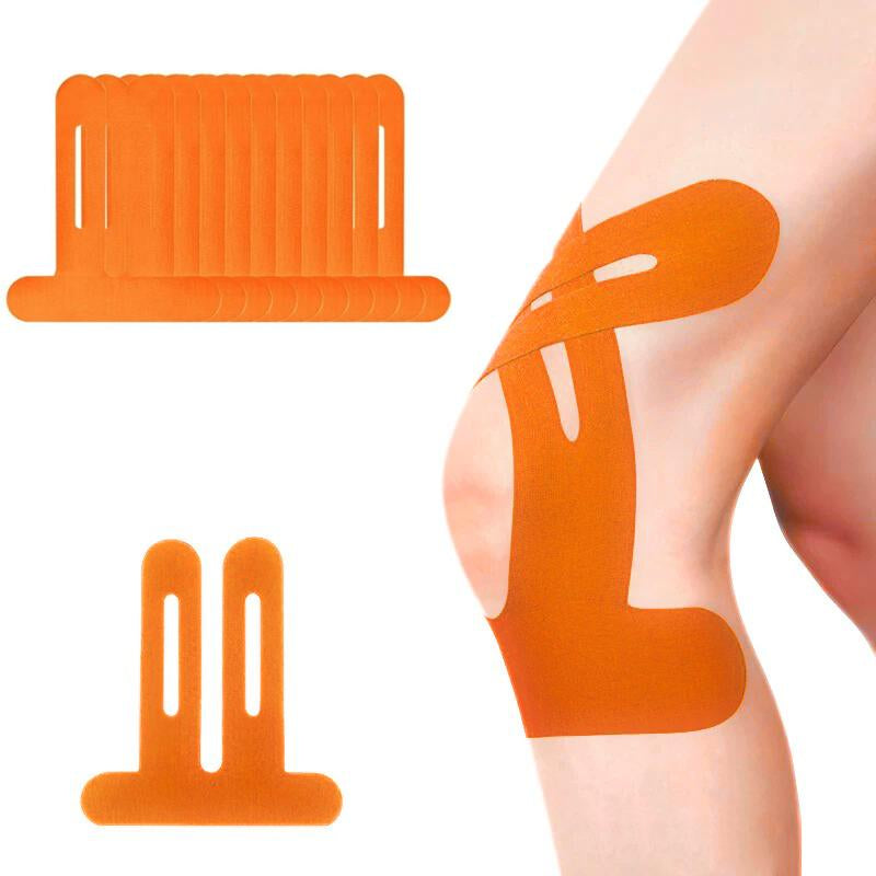 Precut Knee Kinesiology Tape, 10 Strips – Athletic Recovery & Pain Relief, Waterproof Elastic Tape, Breathable Hypoallergenic & Latex-Free Support