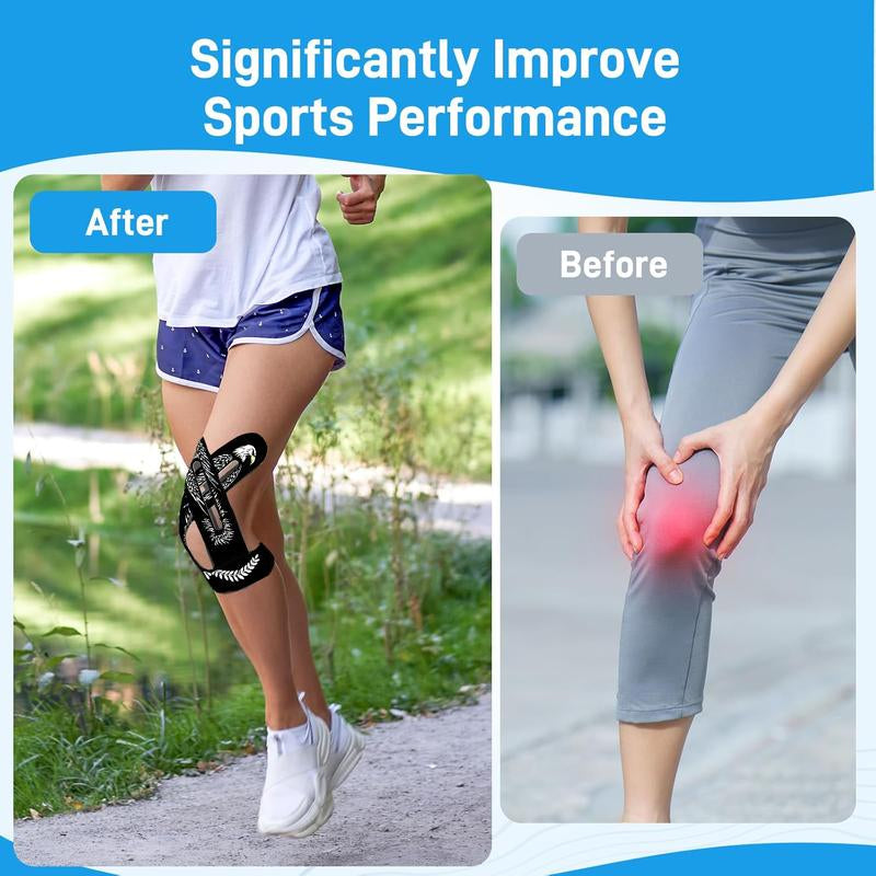 Precut Knee Kinesiology Tape, 10 Strips – Athletic Recovery & Pain Relief, Waterproof Elastic Tape, Breathable Hypoallergenic & Latex-Free Support