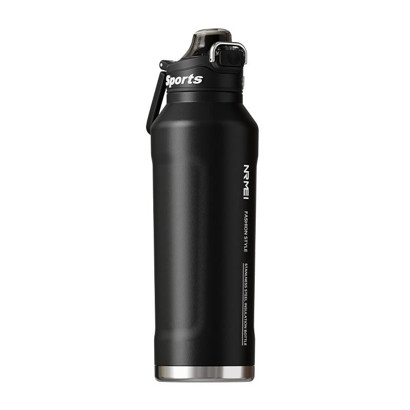 Insulated Water Bottle with 2-In-1 Straw and Spout Lid, Double Wall Vacuum Keep Cold 24H, Leak-Proof, Bpa-Free, Fits in Car Cup Holder, Stainless Steel Water Bottles for Sports, Travel, and School