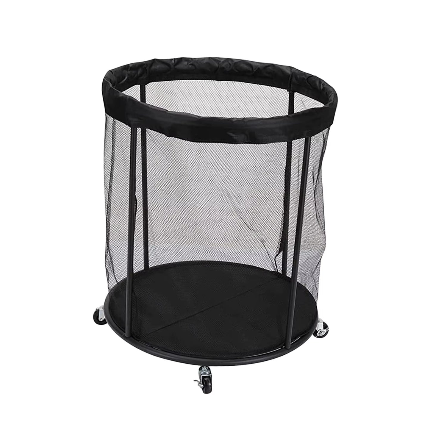 Rolling Sports Ball Storage Cart Heavy Duty for Garage Lockable Wheels Mesh Ball