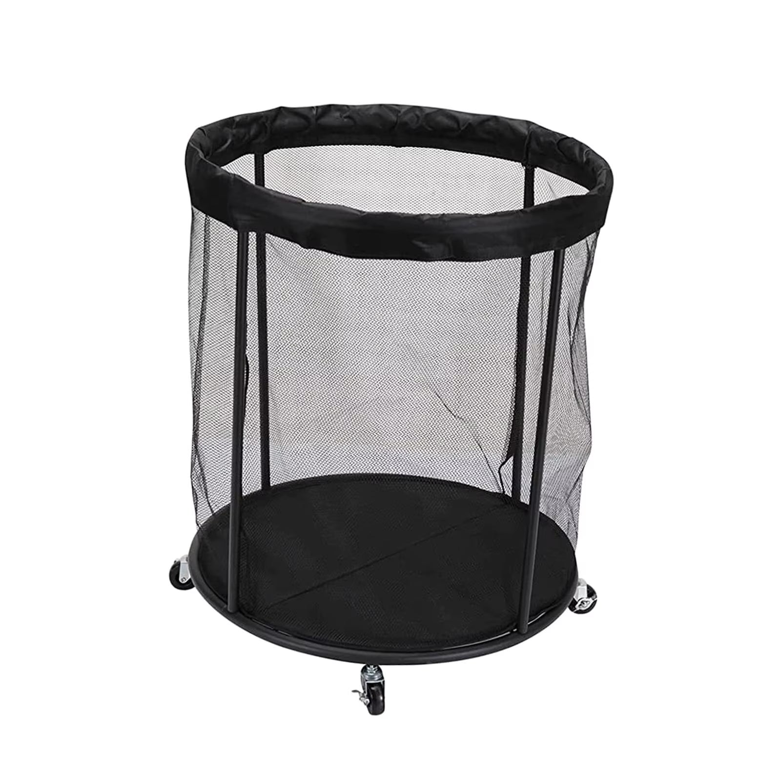 Rolling Sports Ball Storage Cart Heavy Duty for Garage Lockable Wheels Mesh Ball