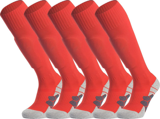 Knee High Soccer Socks (1/3/5 Pair) Team Sport Cushion Athletic Socks for Kids Youth Adult