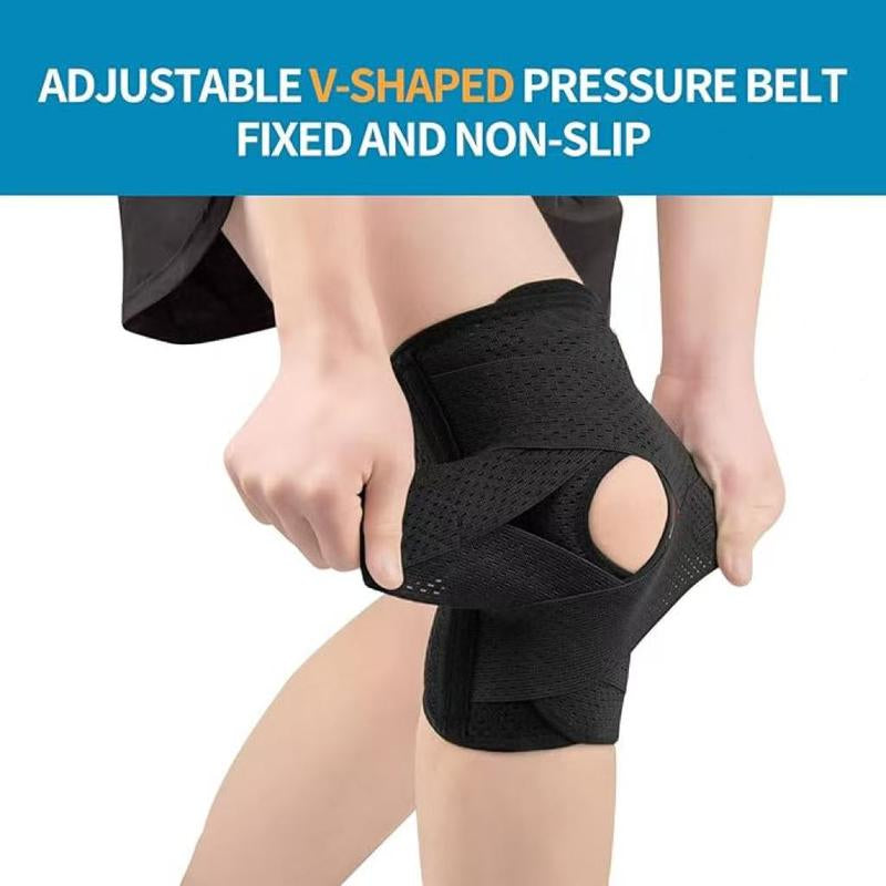 Knee Brace with Side Stabilizers for ACL,MCL, Meniscus Tear & Arthritis Pain Relief - Adjustable & Injury Recovery,Breathable Knee Support for Men & Women Football Gear Healthcare Tool Black