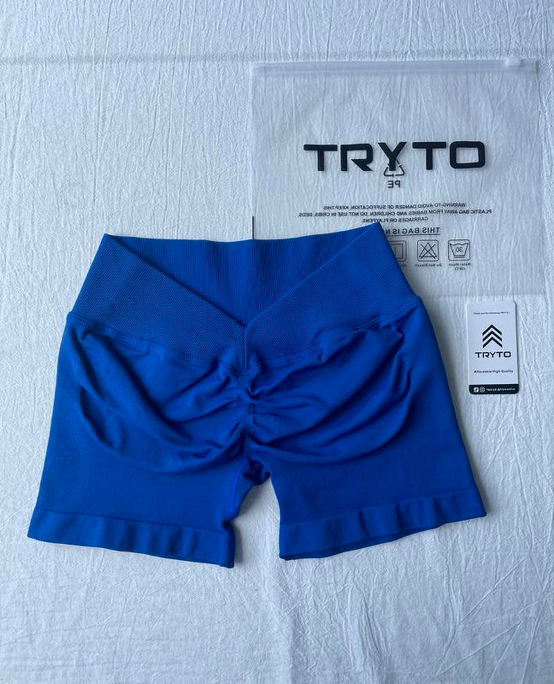 TRYTO LJ V-Back Scrunch Shorts Sports Yoga Women Workout Fitness Gym Outdoor Running Short