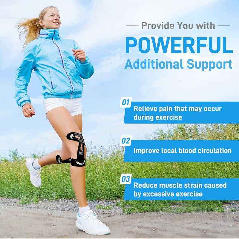 Precut Knee Kinesiology Tape, 10 Strips – Athletic Recovery & Pain Relief, Waterproof Elastic Tape, Breathable Hypoallergenic & Latex-Free Support