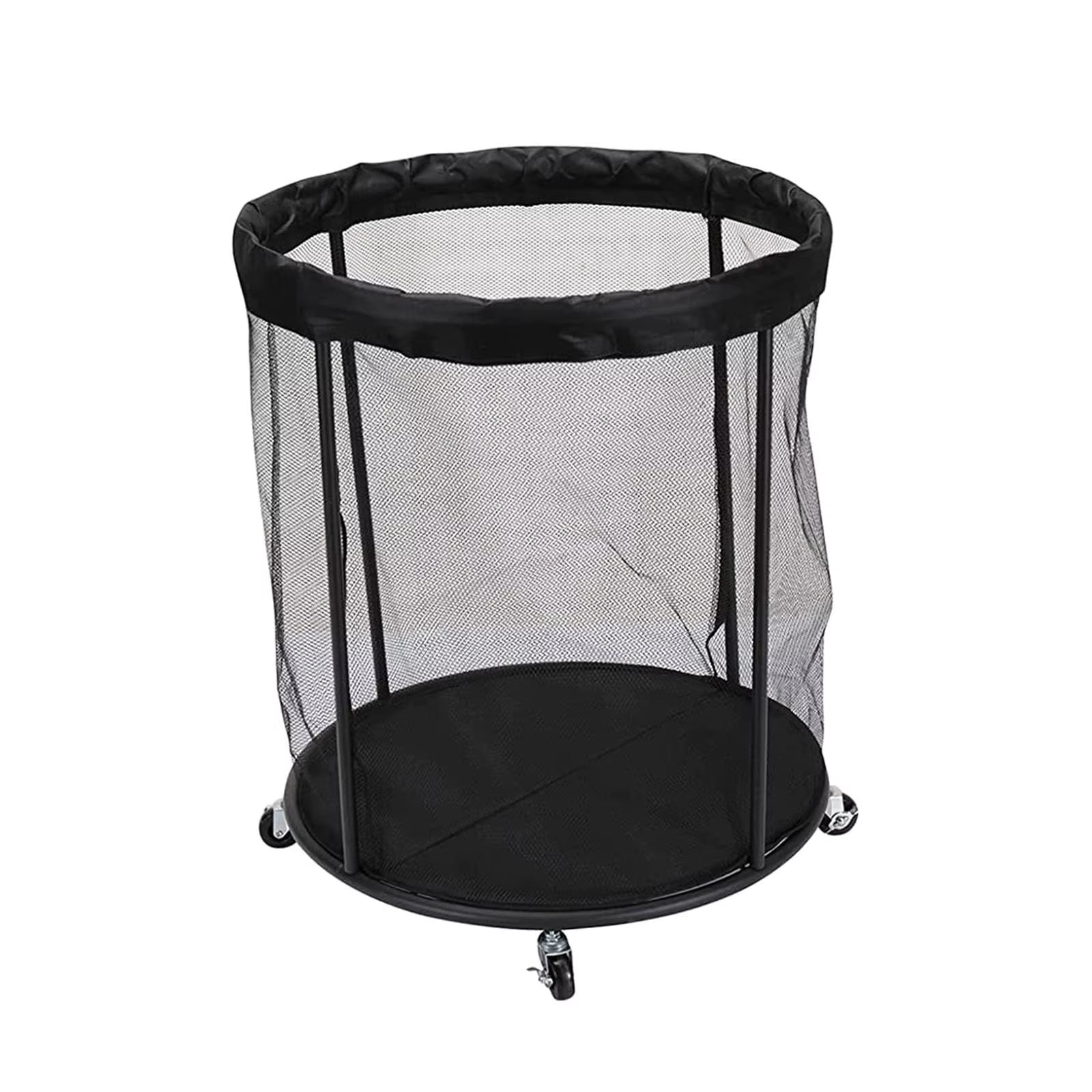 Rolling Sports Ball Storage Cart Heavy Duty for Garage Lockable Wheels Mesh Ball