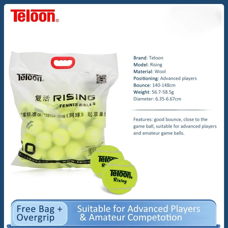 10Pcs  Tennis Balls Rising Good Bounce for Advanced Player Amateur Competition Practice Training Wool Tennis Ball