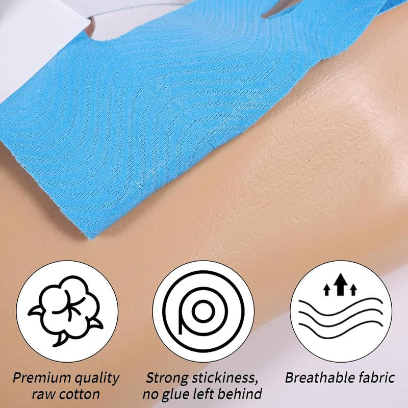 Precut Knee Kinesiology Tape, 10 Strips – Athletic Recovery & Pain Relief, Waterproof Elastic Tape, Breathable Hypoallergenic & Latex-Free Support
