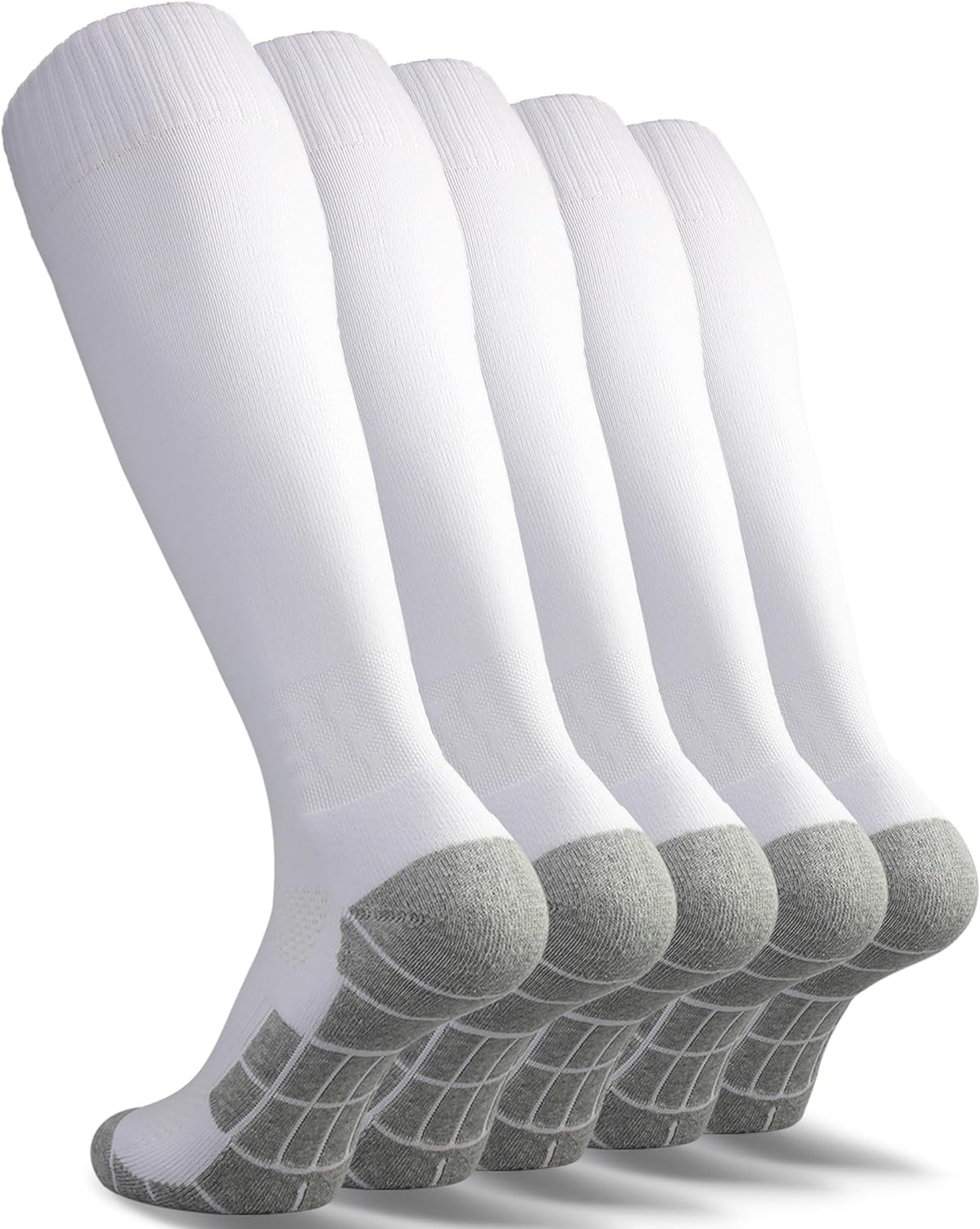 Soccer Socks (1/3/5 Pairs) Team Sport Knee High Socks for Adult Youth Kids