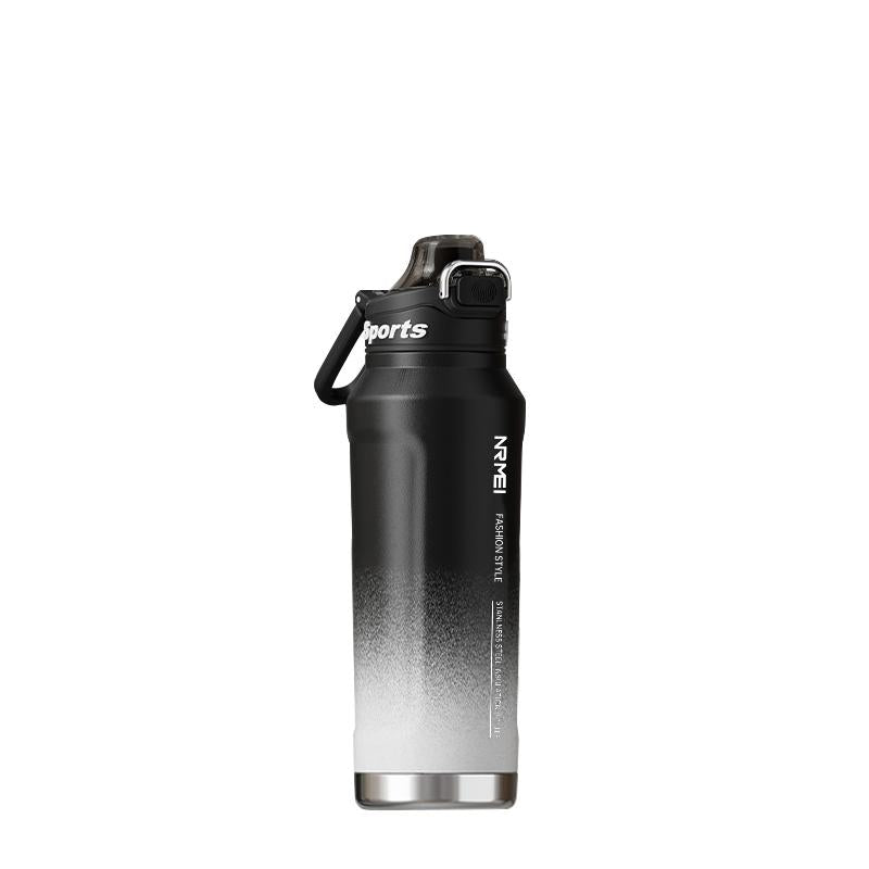 Insulated Water Bottle with 2-In-1 Straw and Spout Lid, Double Wall Vacuum Keep Cold 24H, Leak-Proof, Bpa-Free, Fits in Car Cup Holder, Stainless Steel Water Bottles for Sports, Travel, and School